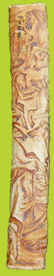 Golden Palomino Carved Horse Fable Column by